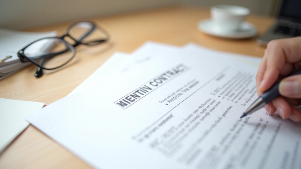 Крупный план документа договора аренды с заполненными полями, ручка указывает на важный пункт